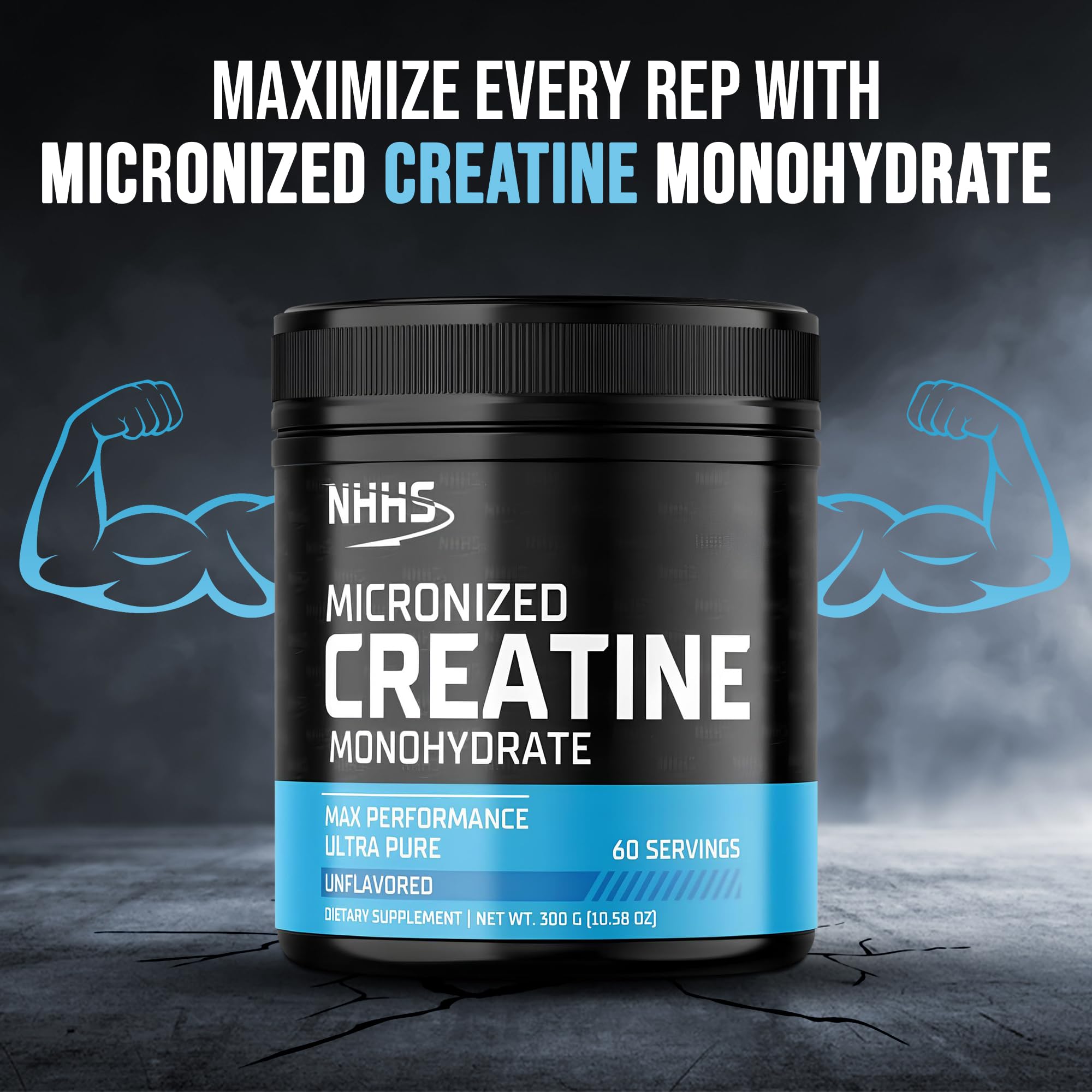 NHHS Micronized Creatine Monohydrate 5g Powder side view