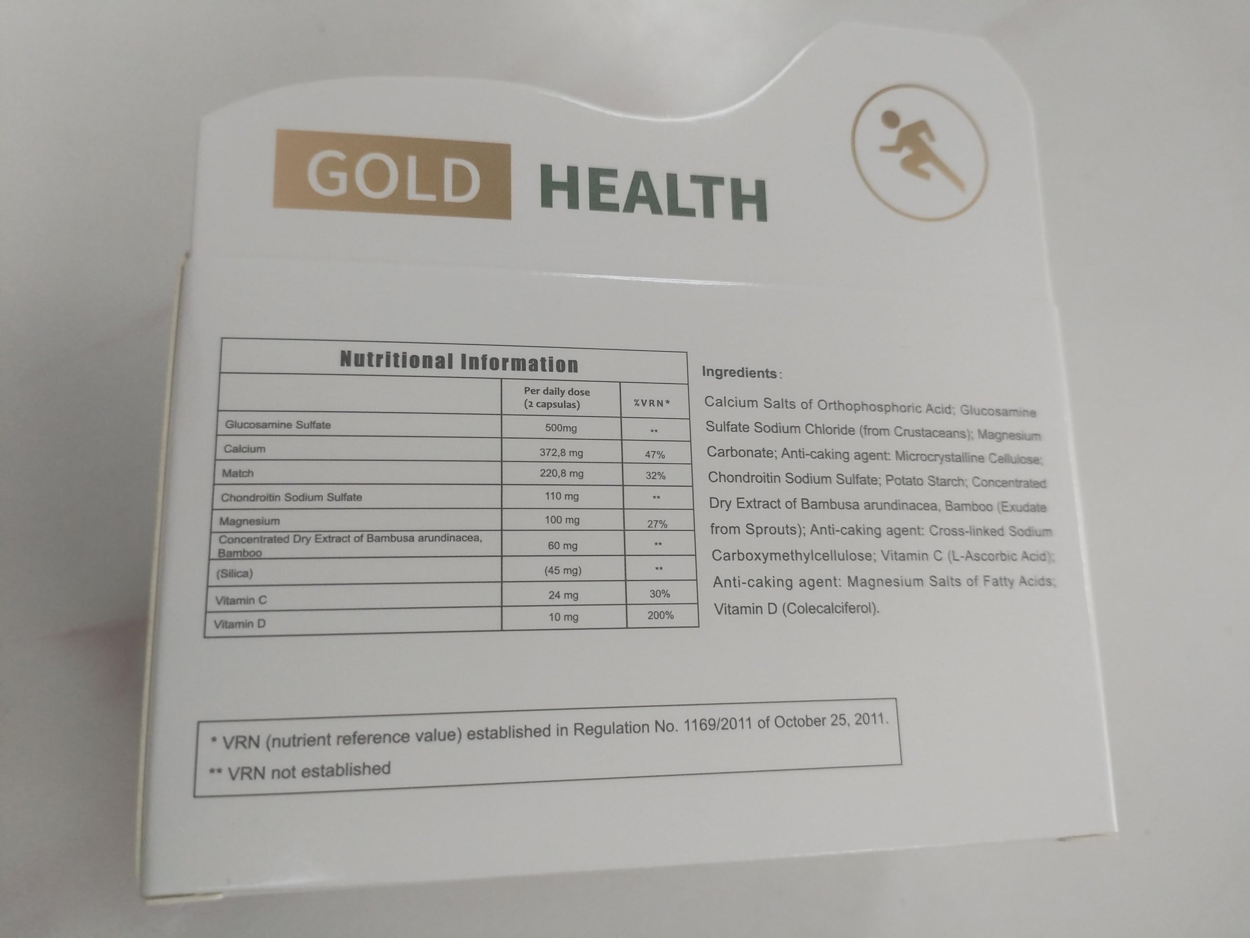 Nichalous Chondroitin Supplement packaging with dosage information