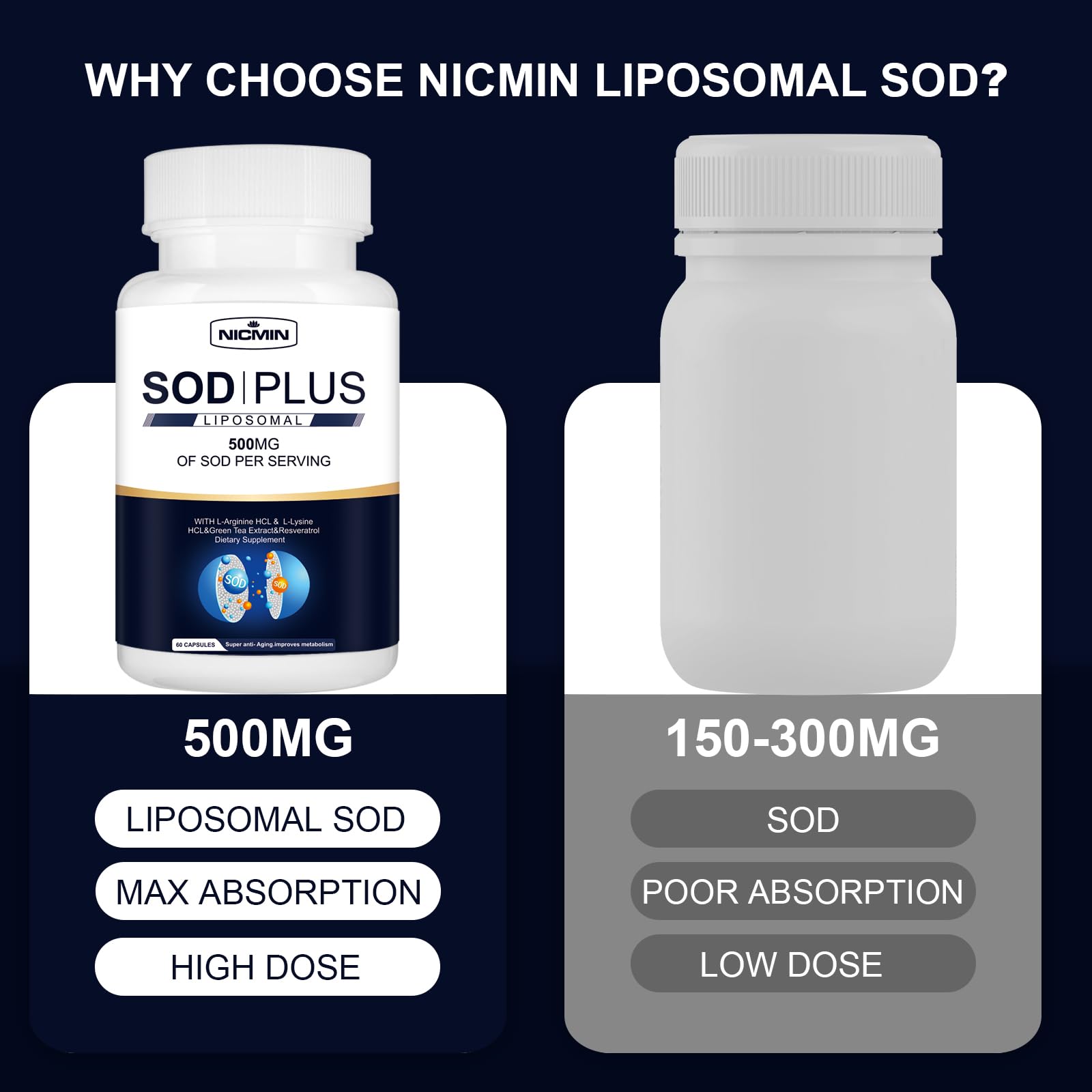 NICMIN Antioxidant Supplement packaging with ingredients list
