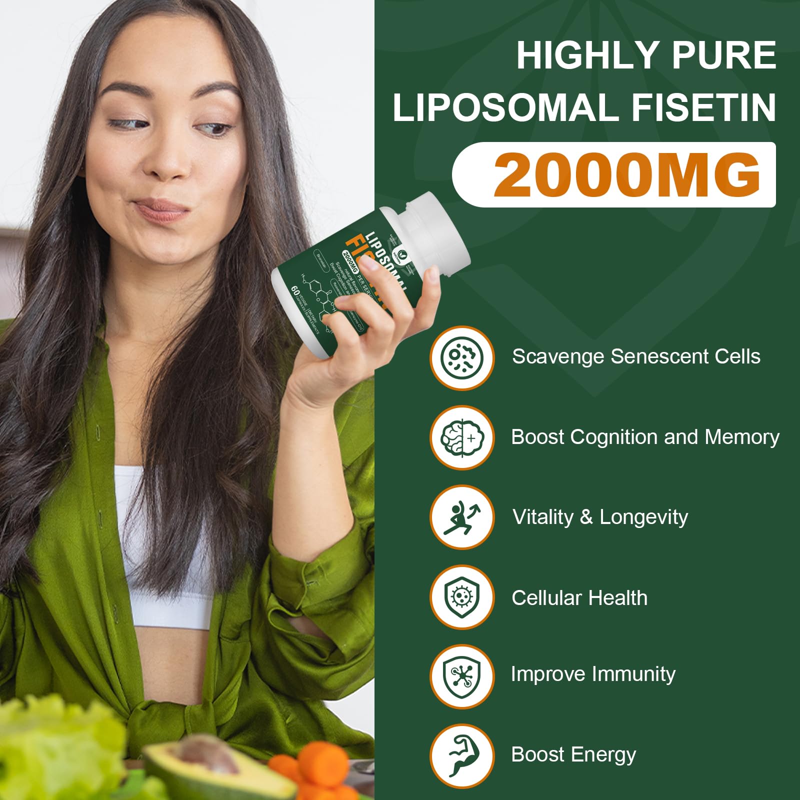 NICMIN Fisetin Supplement 2000mg ingredients list