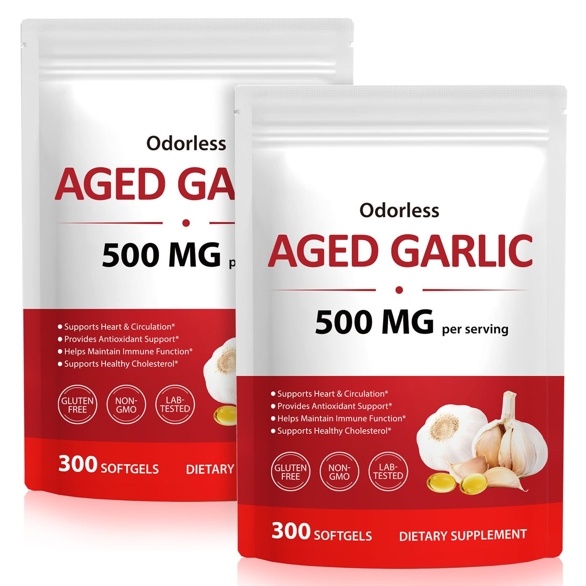 NIFEISHI Aged Garlic Supplement 300 softgels front view