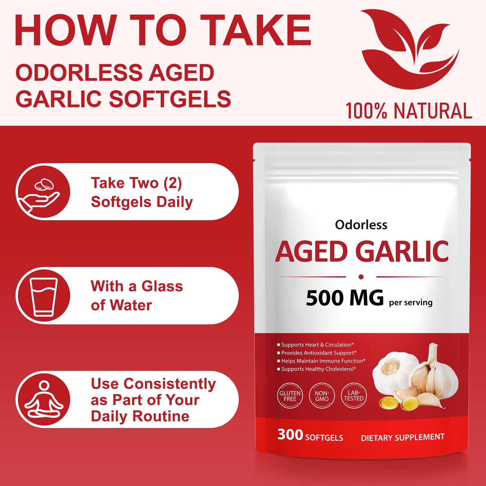 NIFEISHI Aged Garlic Supplement with measuring spoon