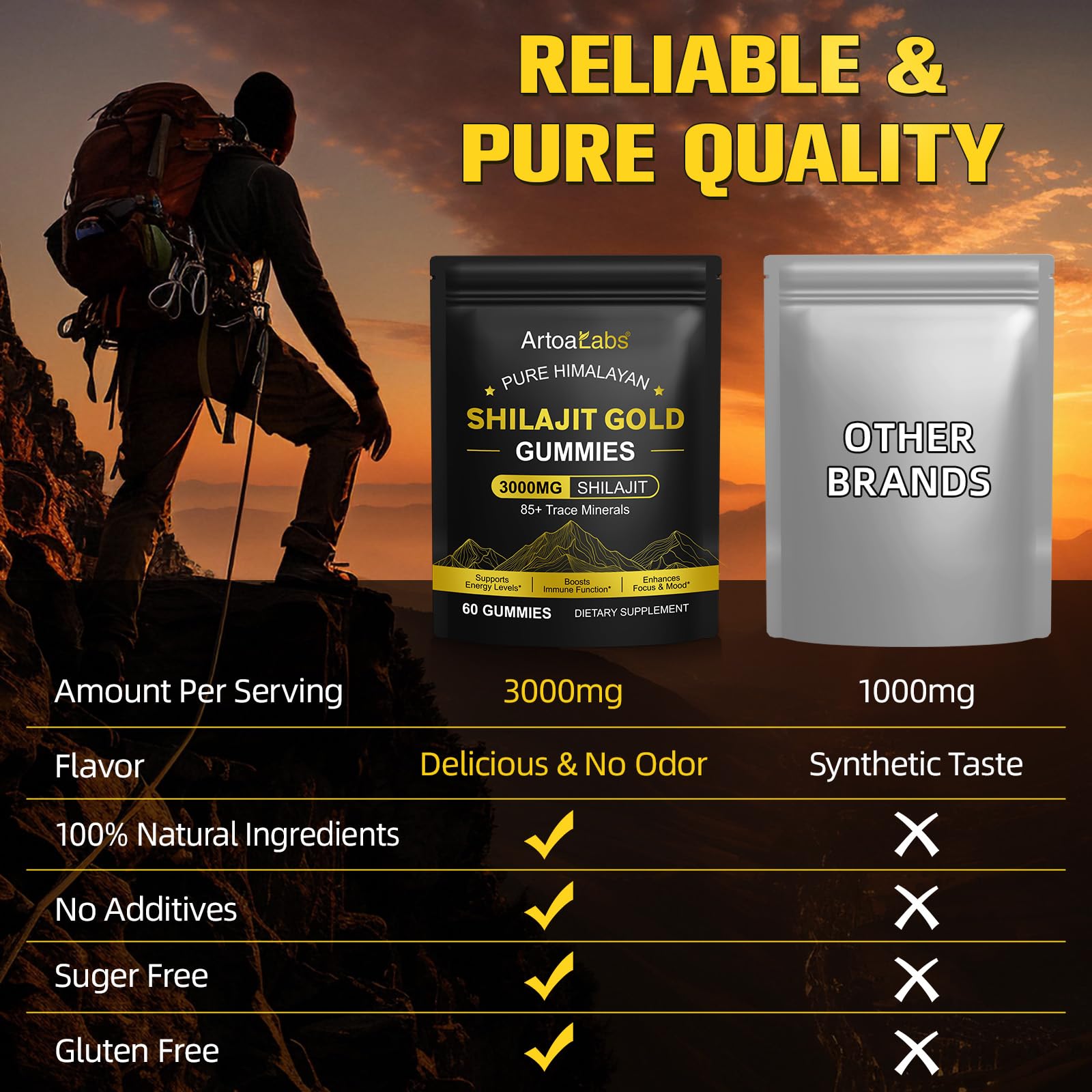 NIFEISHI Himalayan Shilajit Gummies with fresh fruits
