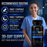 NIGHTDUTY Multivitamin bottle on a wooden table