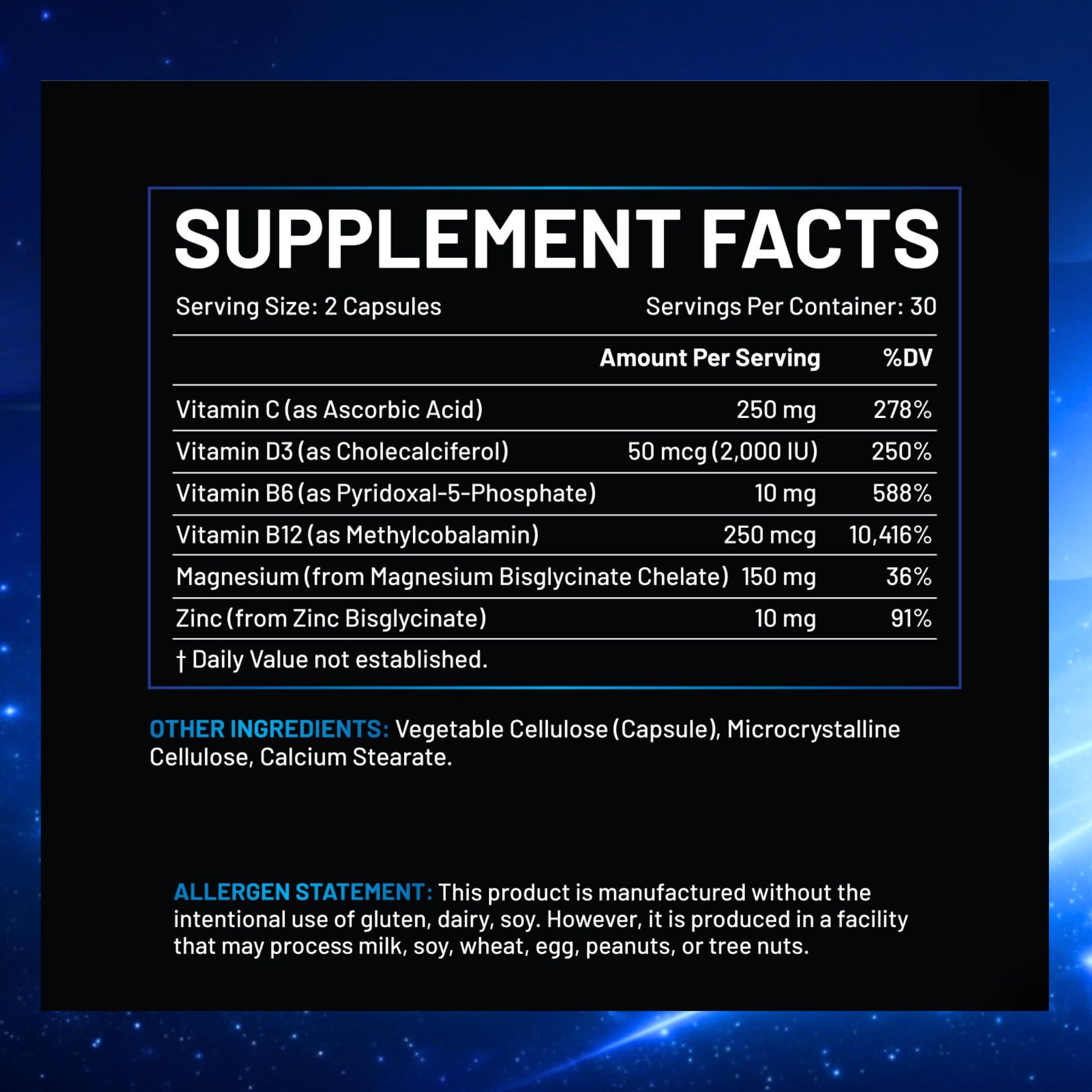 NIGHTDUTY Multivitamin capsules in a hand