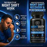 NIGHTDUTY Multivitamin capsules on a white background