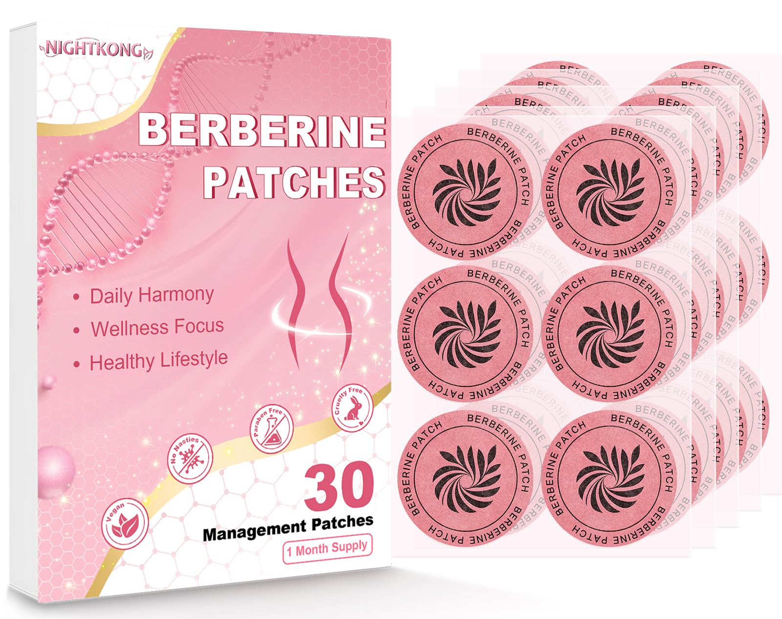 NightKong Berberine Patches box front view