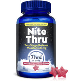 Nite Thru Melatonin Gummies 6mg vegan strawberry flavour front view