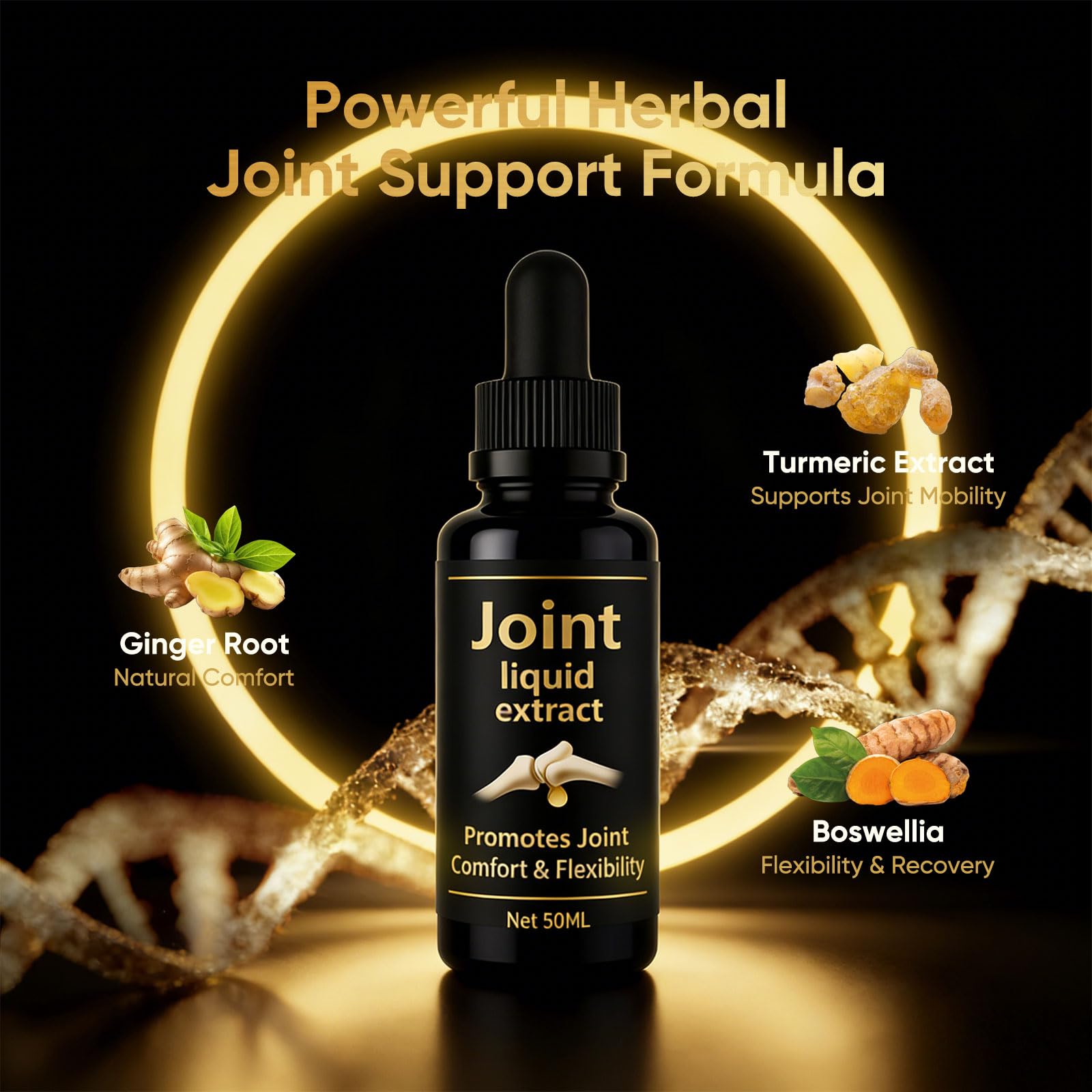 Nitidissima Turmeric Joint Care Liquid Extract dropper and bottle