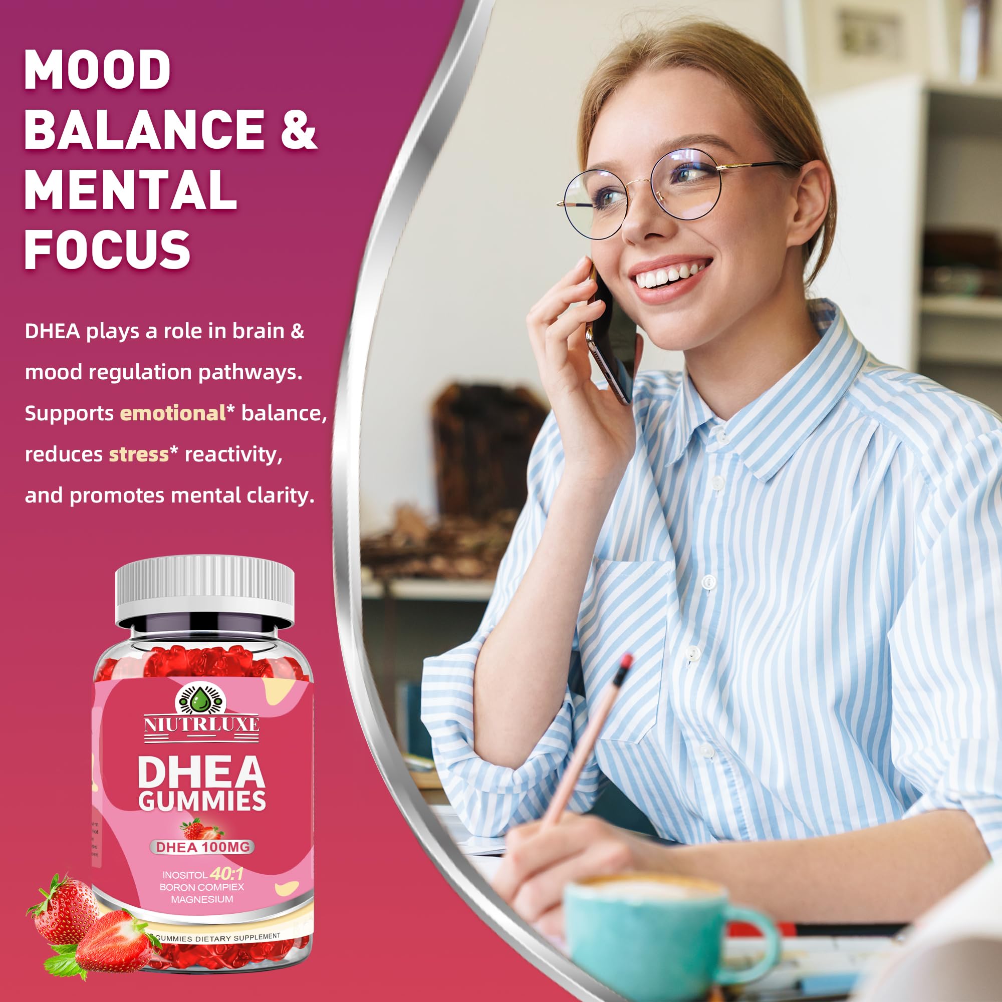 NIUTRLUXE DHEA Gummies with fresh fruit