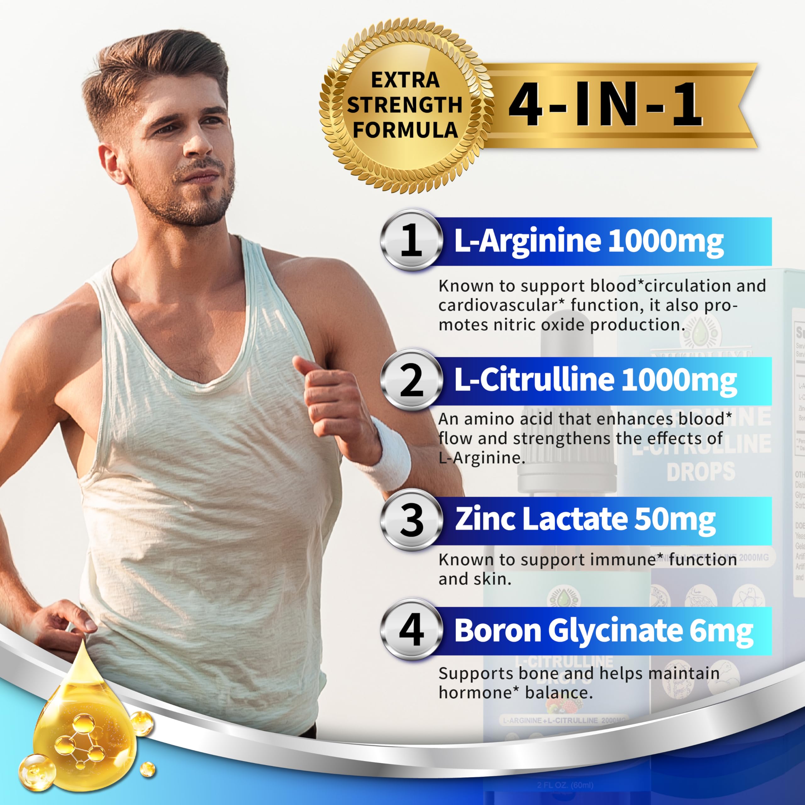 NIUTRLUXE L-Arginine Liquid Drops 1000mg mixed berry flavour