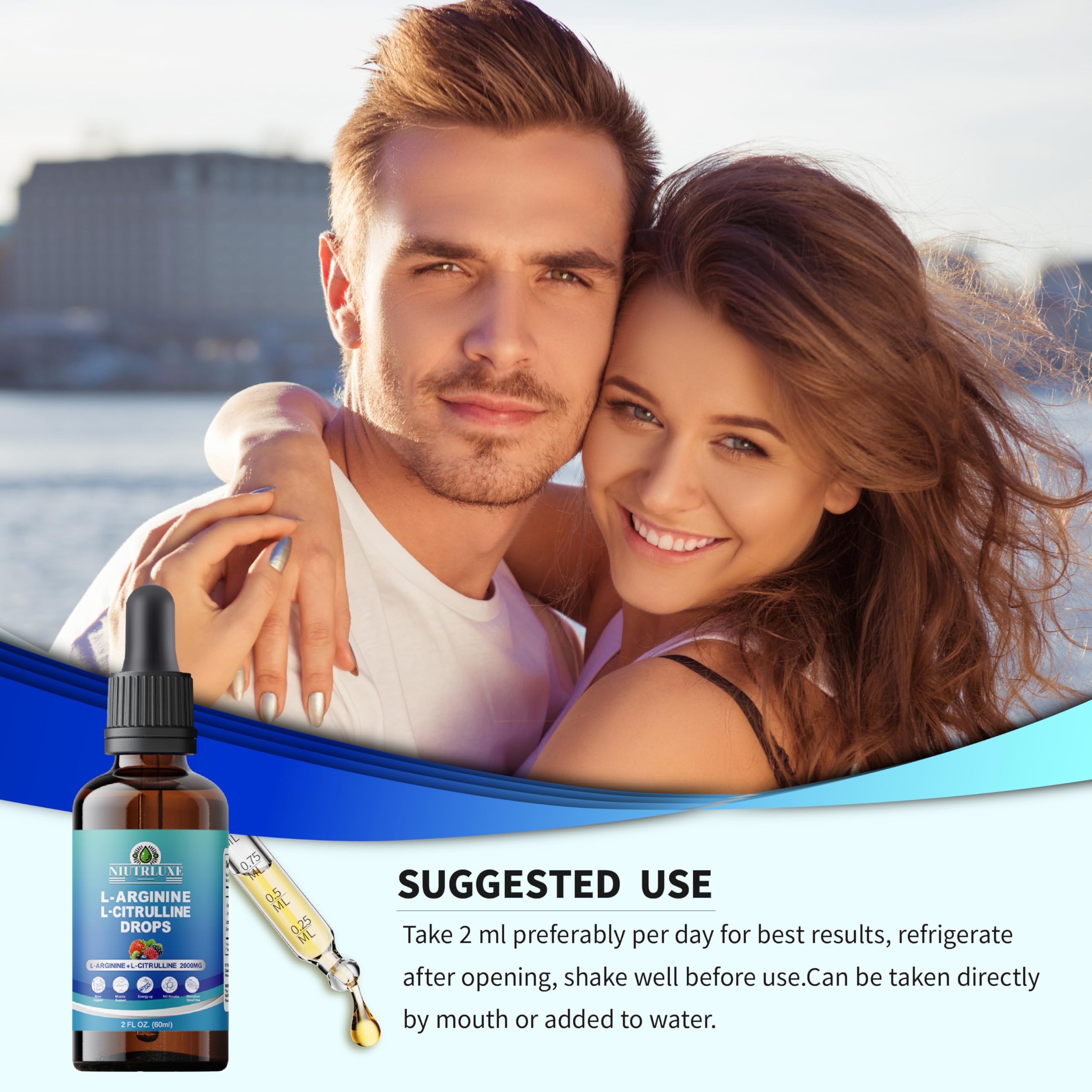 NIUTRLUXE L-Arginine Liquid Drops 1000mg serving size