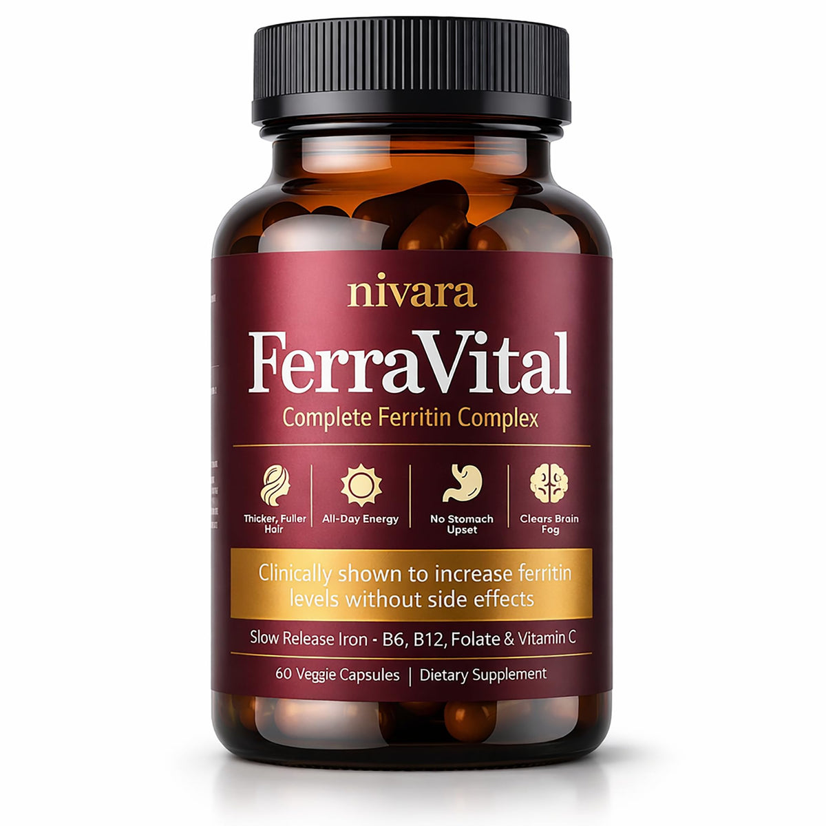 NIVARA FerraVital Iron Support for Women 60 capsules front view