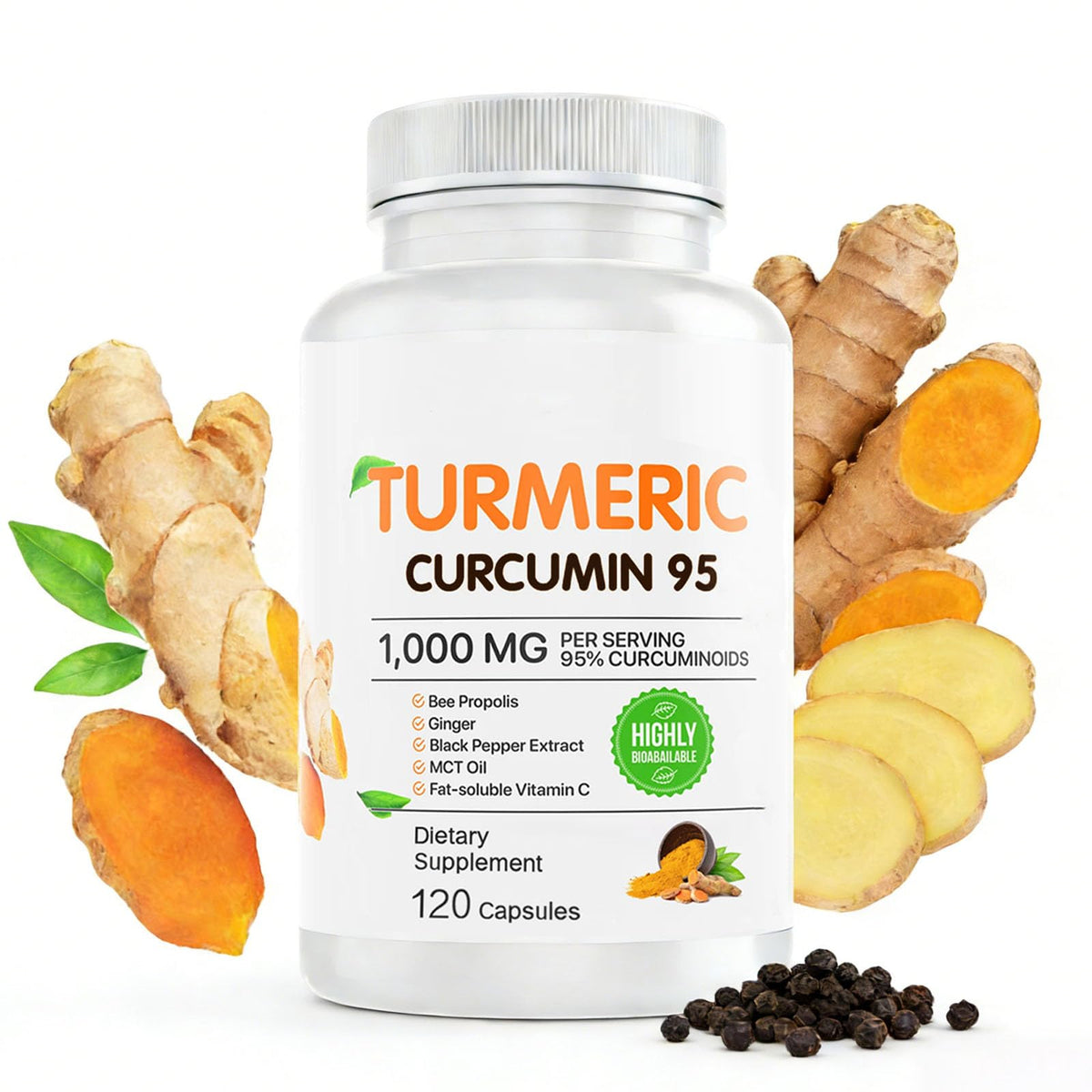 NIVELLE Turmeric Supplement 1000mg front view with packaging