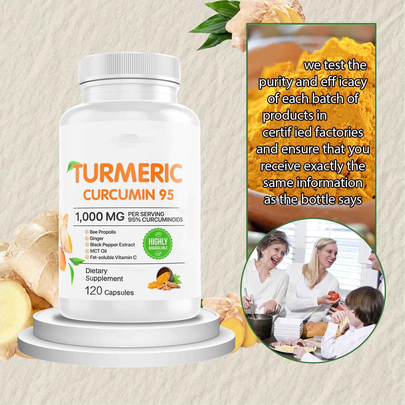 NIVELLE Turmeric Supplement displayed with a lifestyle background