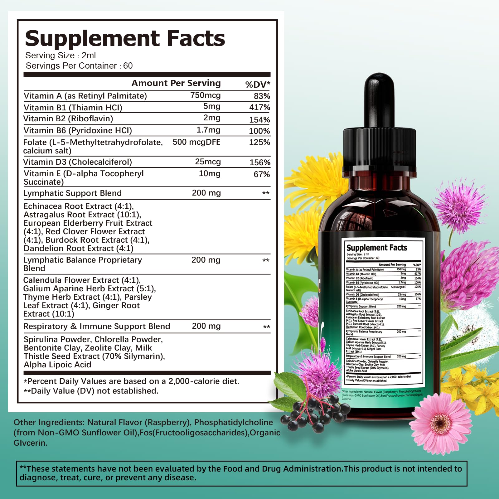 Nivltpure Herbal Lymphatic Support Drops packaging details