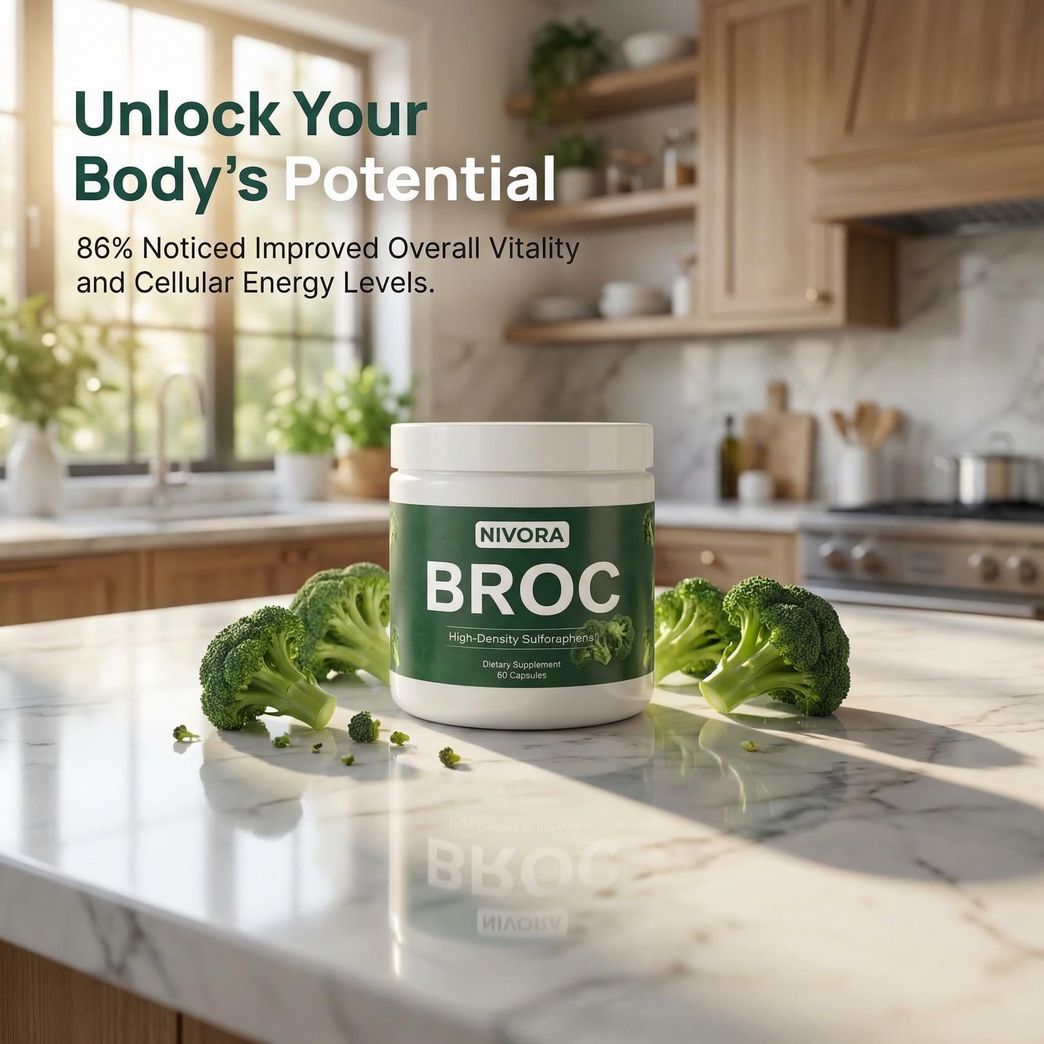 NIVORA Broccoli Sprout Supplement packaging details