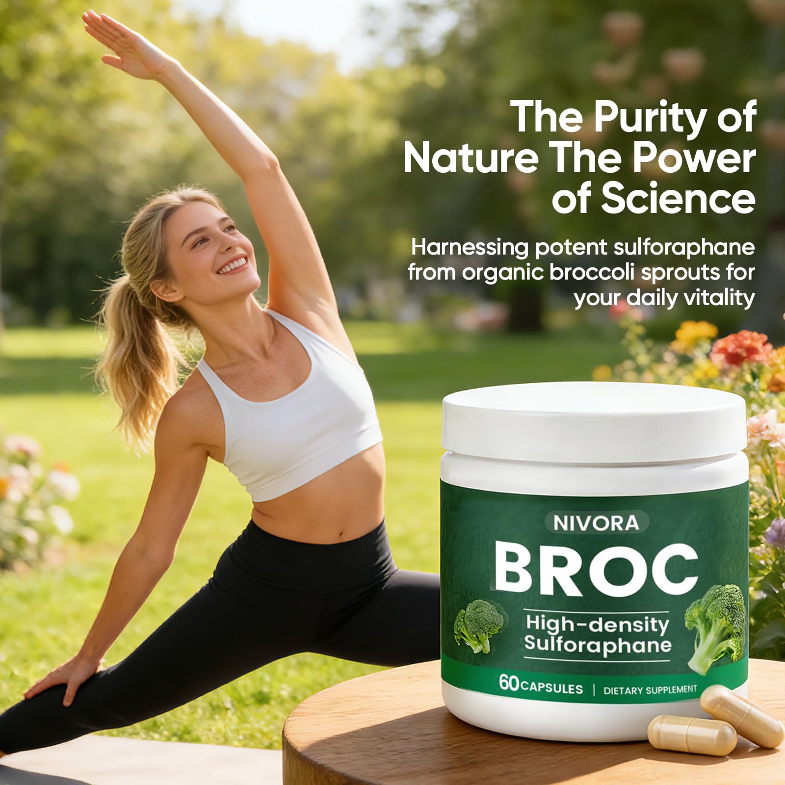 NIVORA High-Density Sulforaphane Capsules packaging details
