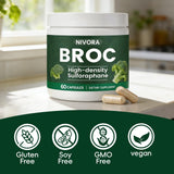 NIVORA High-Density Sulforaphane Capsules with a measuring spoon