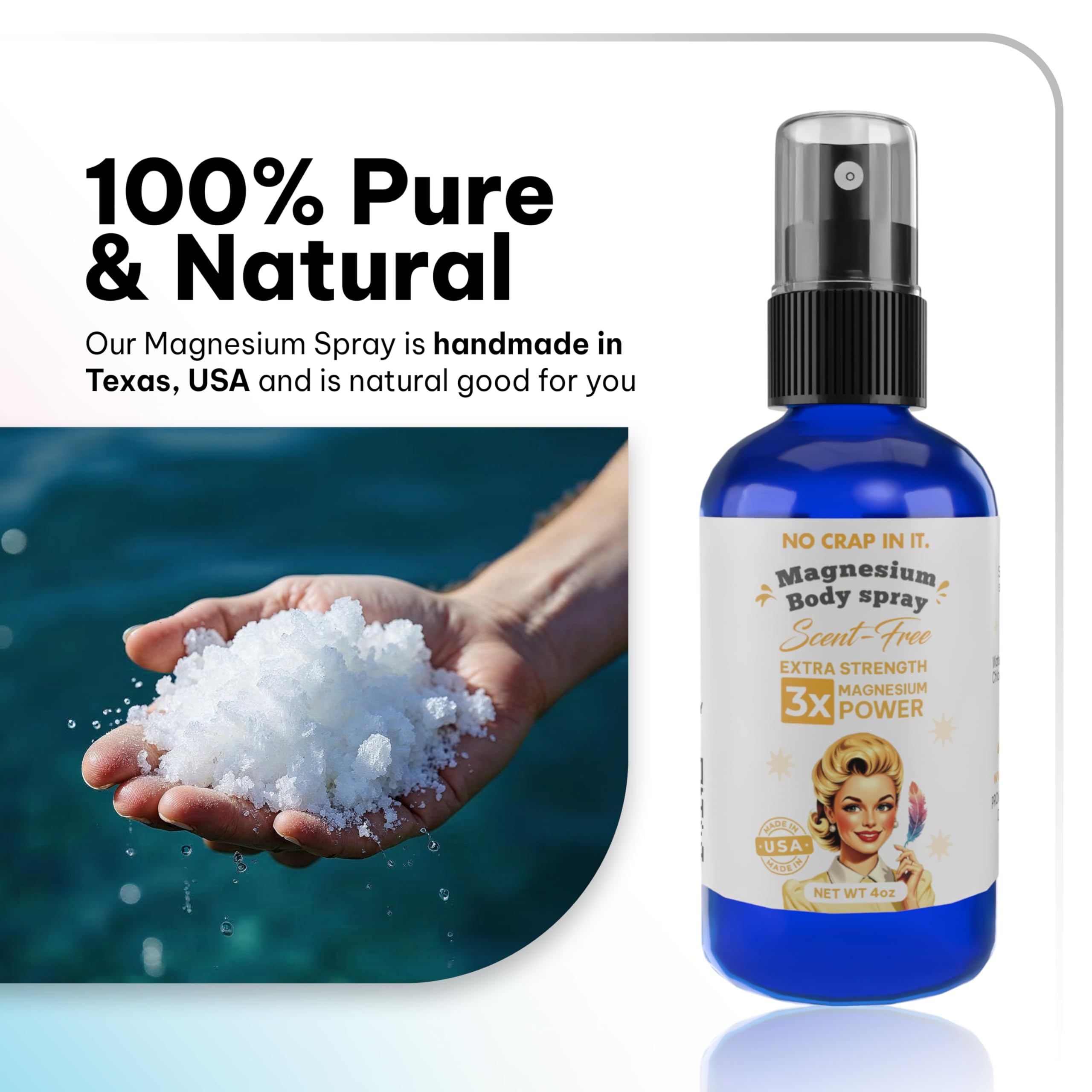 No Crap In It Magnesium Spray 4 oz application demonstration