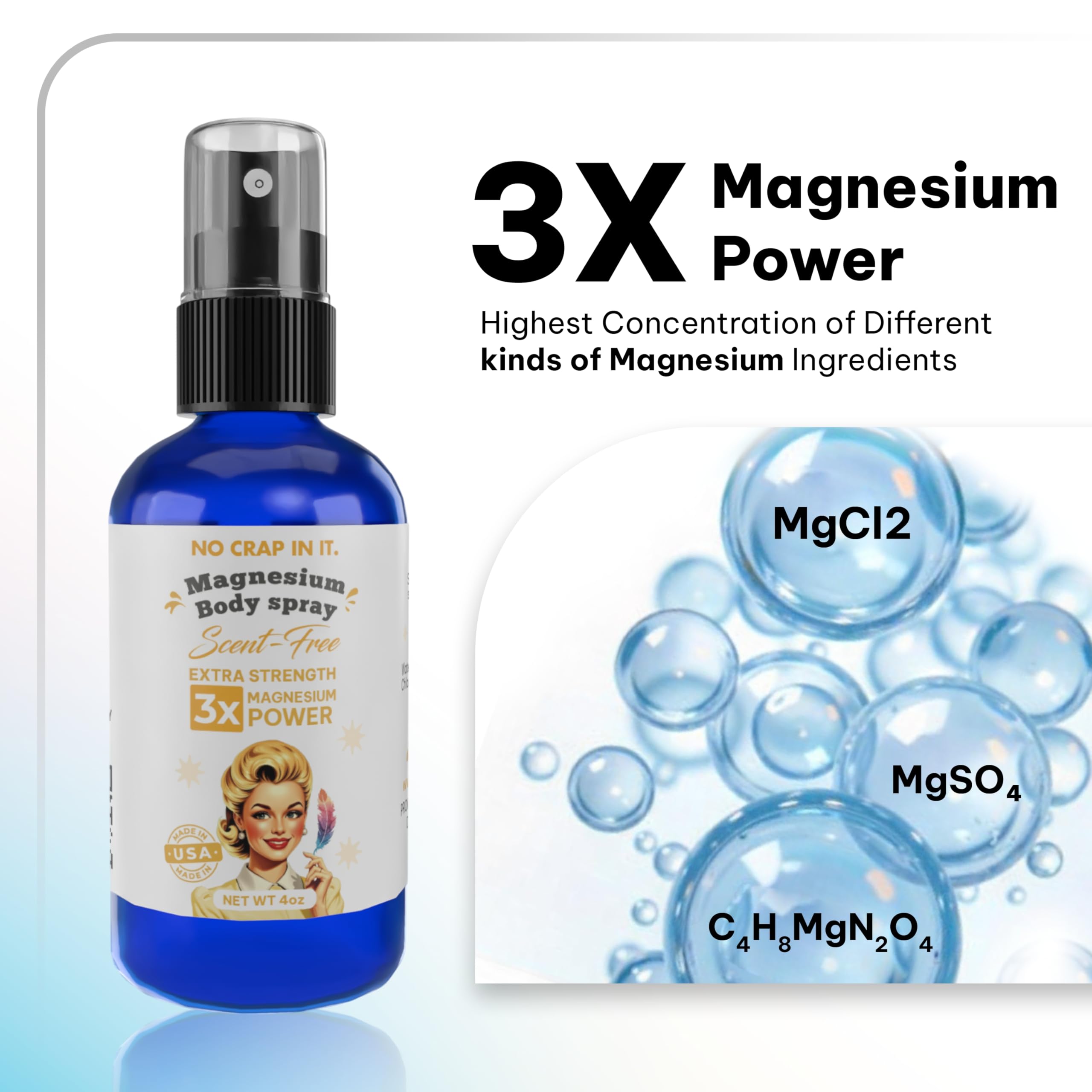 No Crap In It Magnesium Spray 4 oz with peppermint infusion