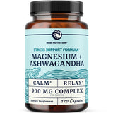 Nobi Nutrition Magnesium + Ashwagandha 120 capsules front view