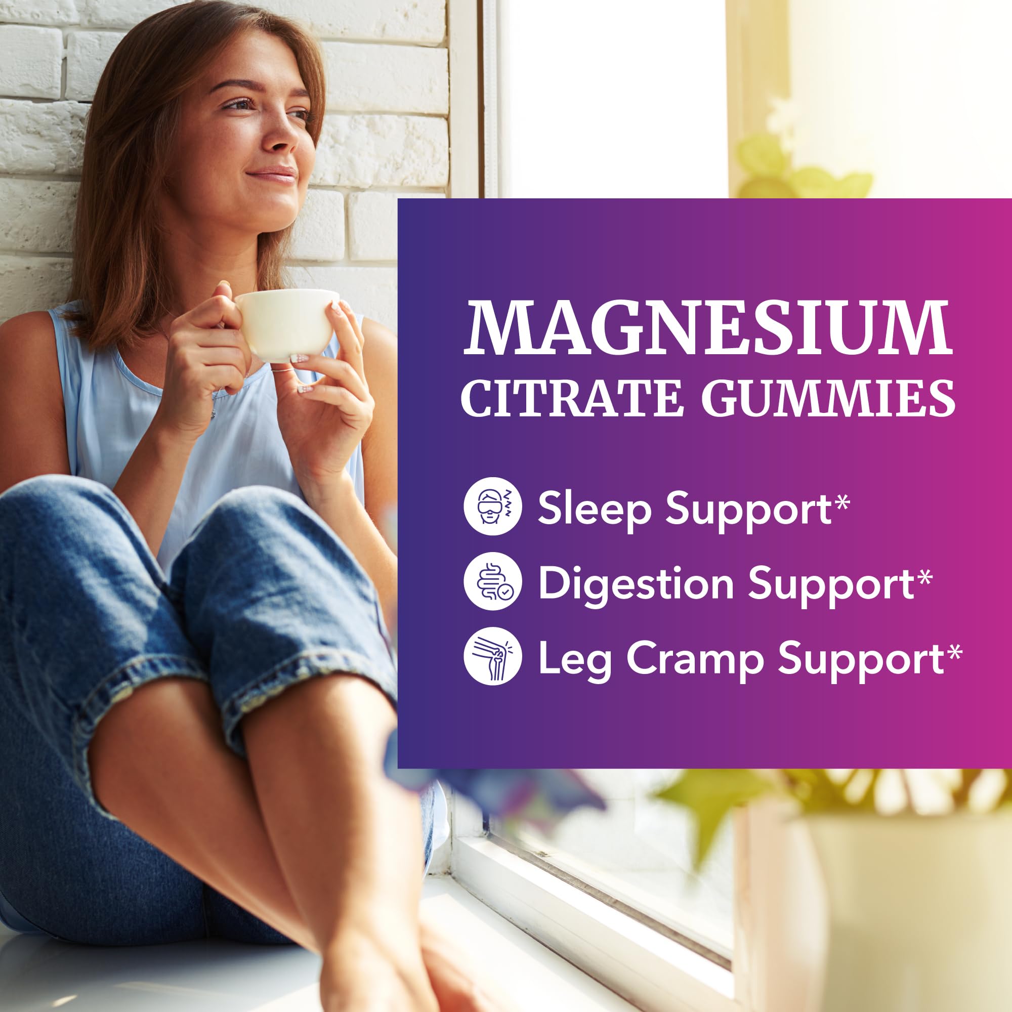 Nobi Nutrition Magnesium Citrate Gummies raspberry flavour gummies in a bowl
