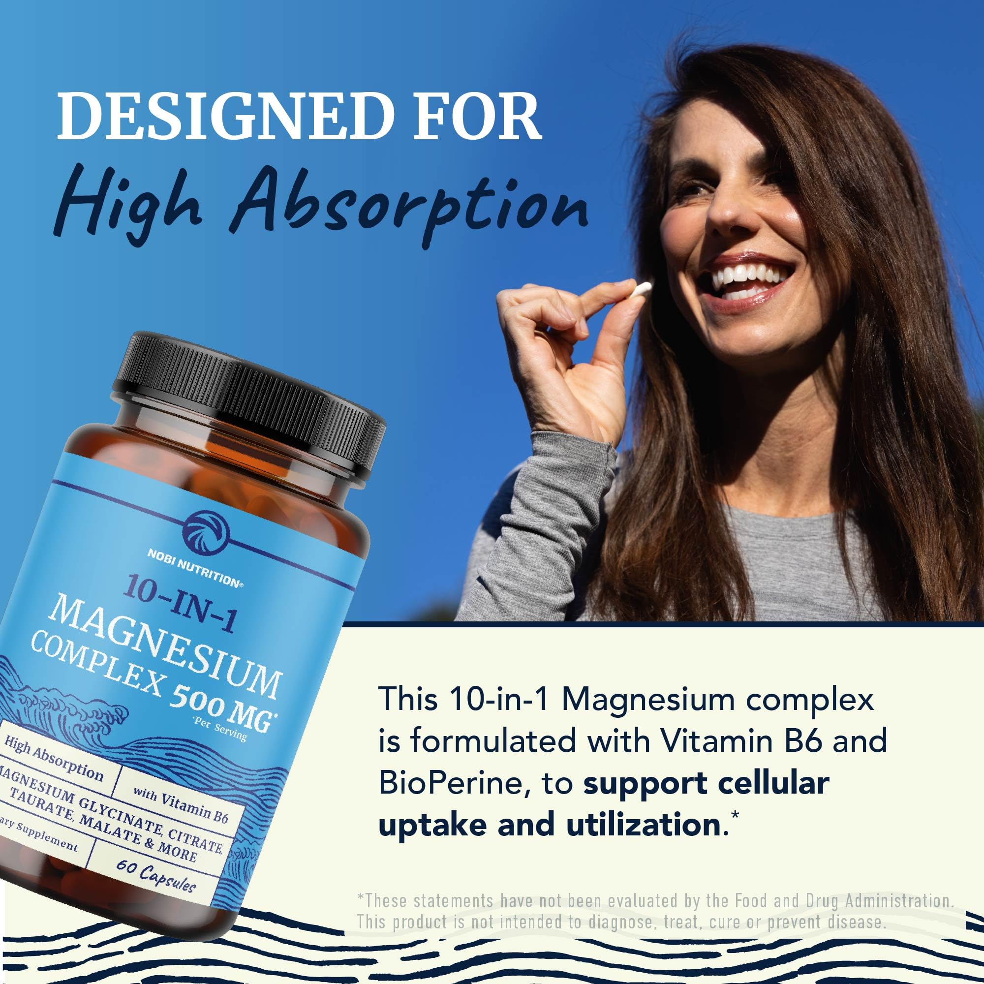 Nobi Nutrition Magnesium Complex 500mg capsule close-up