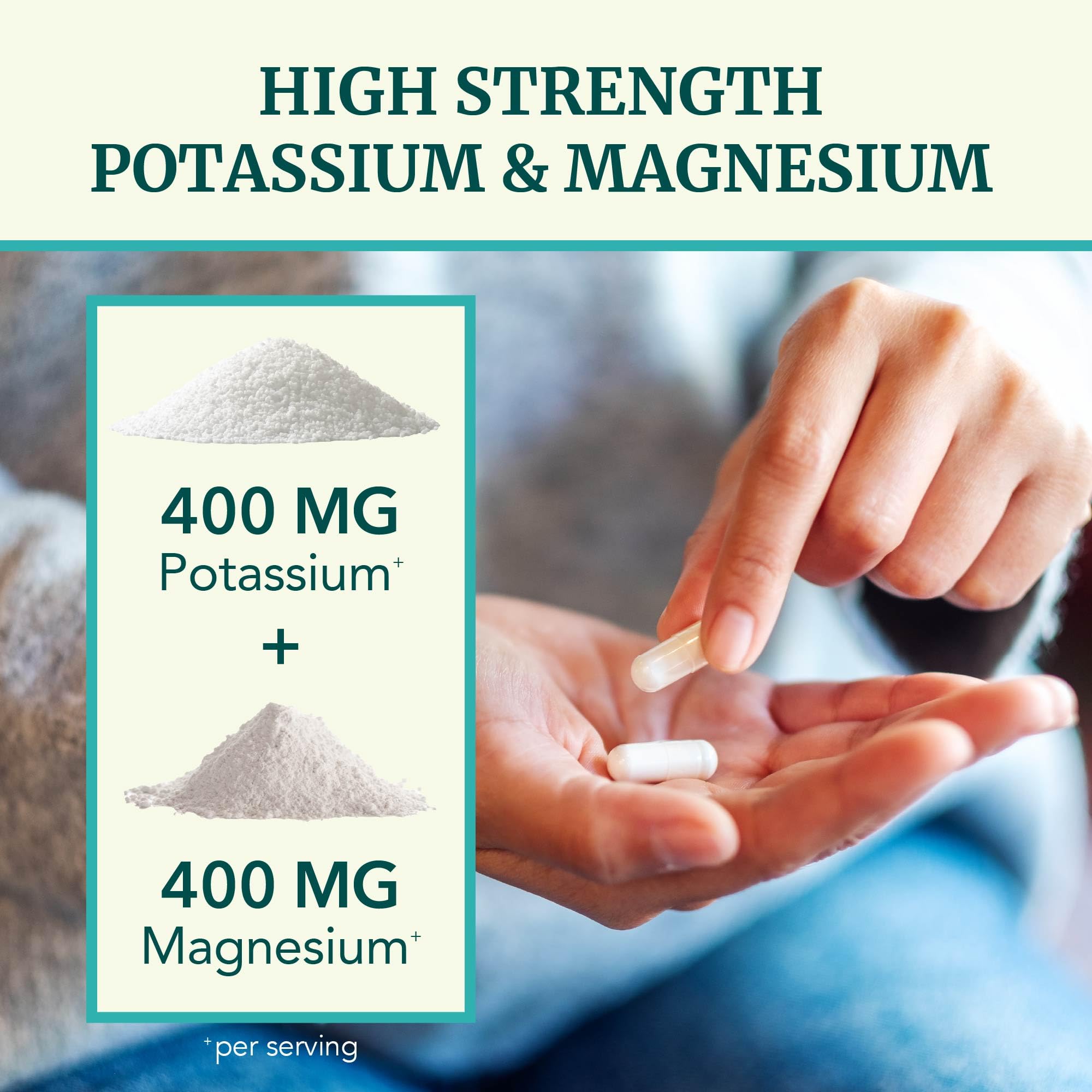 Nobi Nutrition Magnesium Potassium Supplement 400mg back view