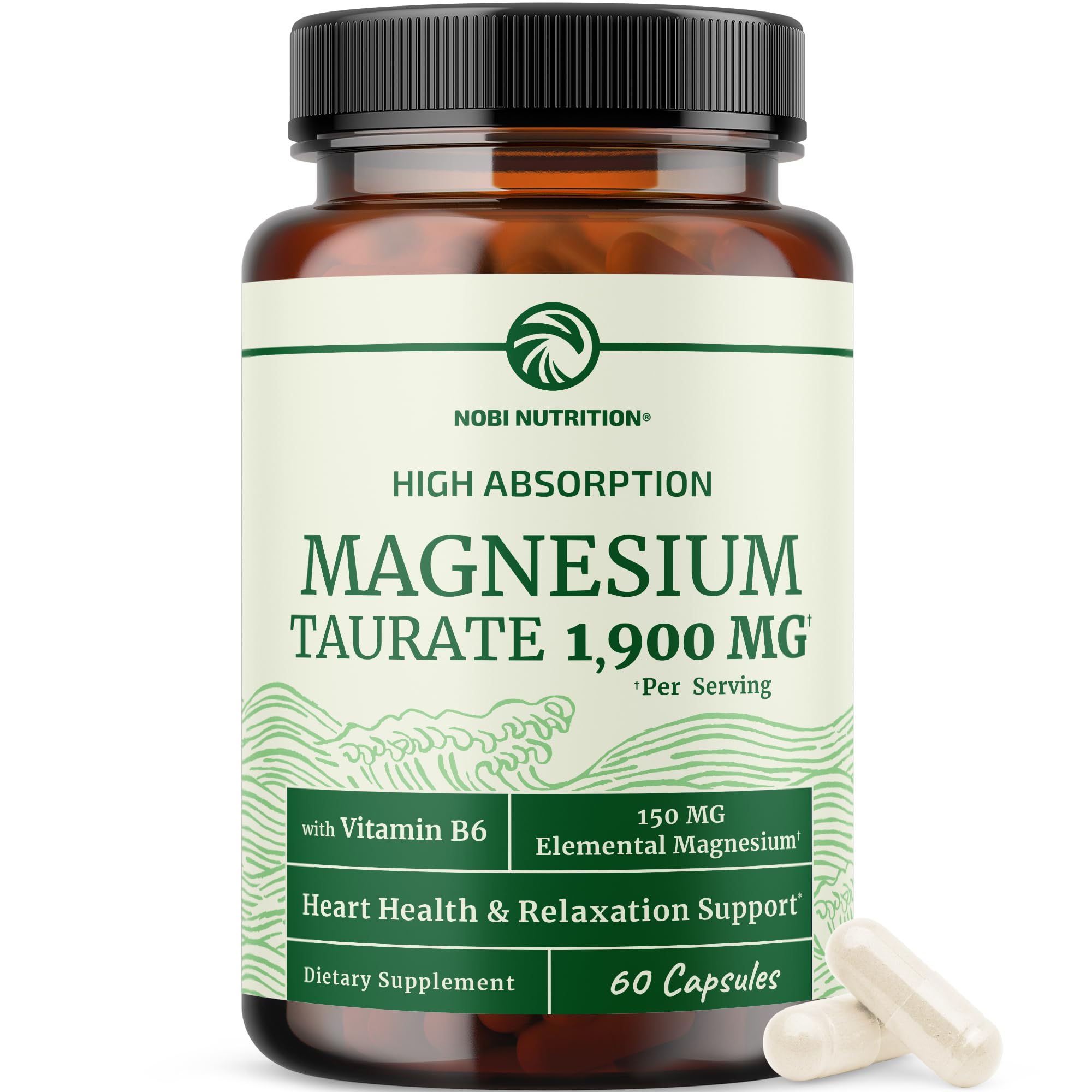 Nobi Nutrition Magnesium Taurate supplement bottle front view