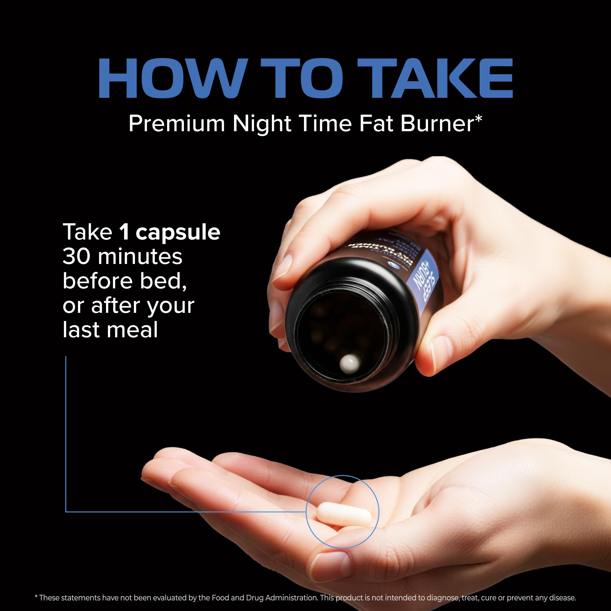 Nobi Nutrition Night Time Fat Burner Capsules close-up of the bottle