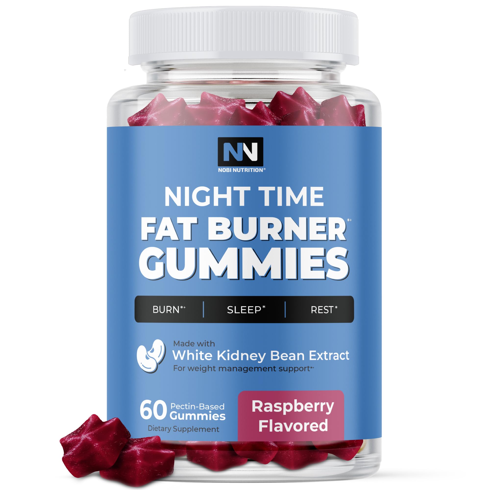 Nobi Nutrition Night Time Fat Burner Gummies front view