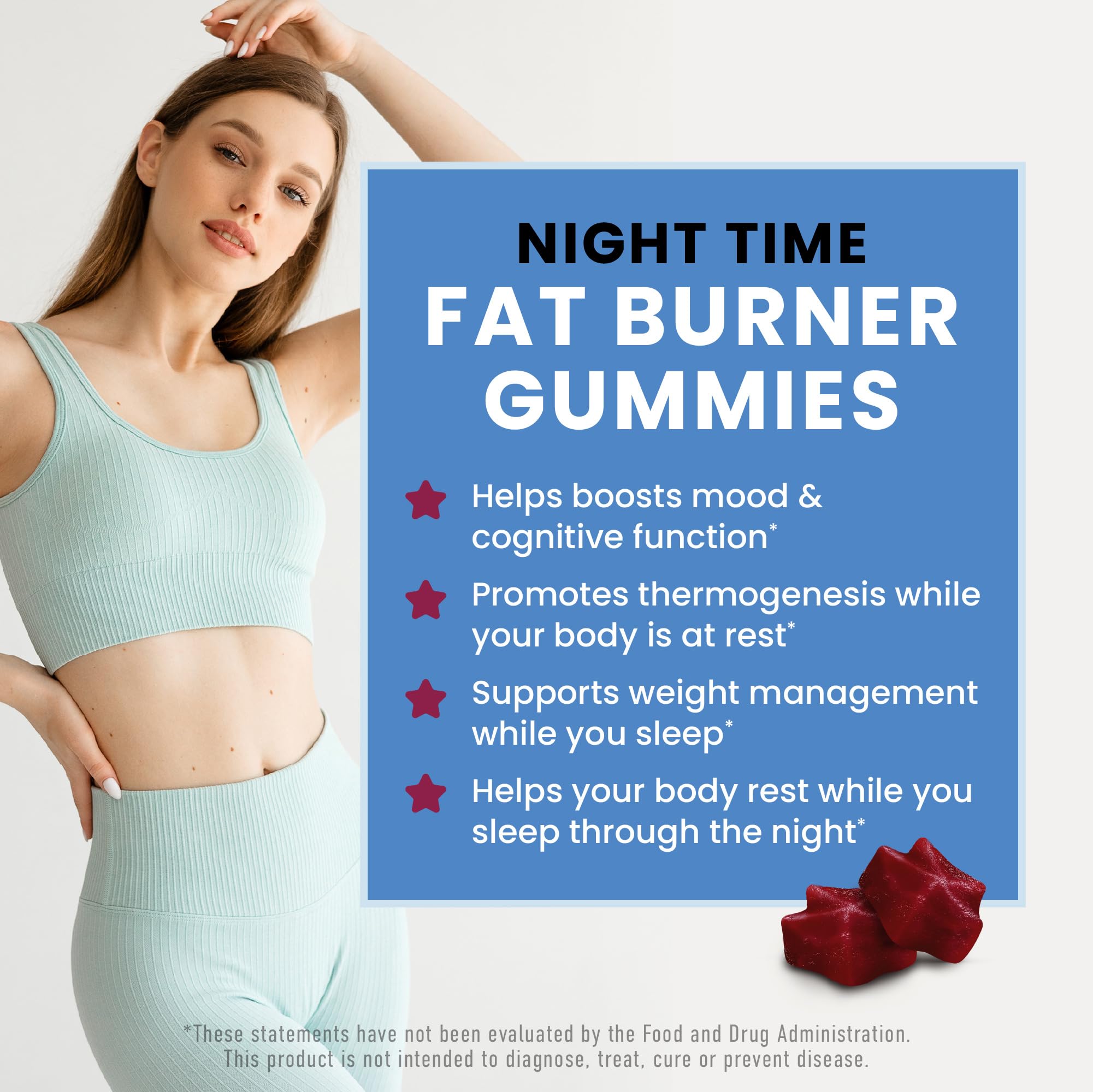 Nobi Nutrition Night Time Fat Burner Gummies packaging