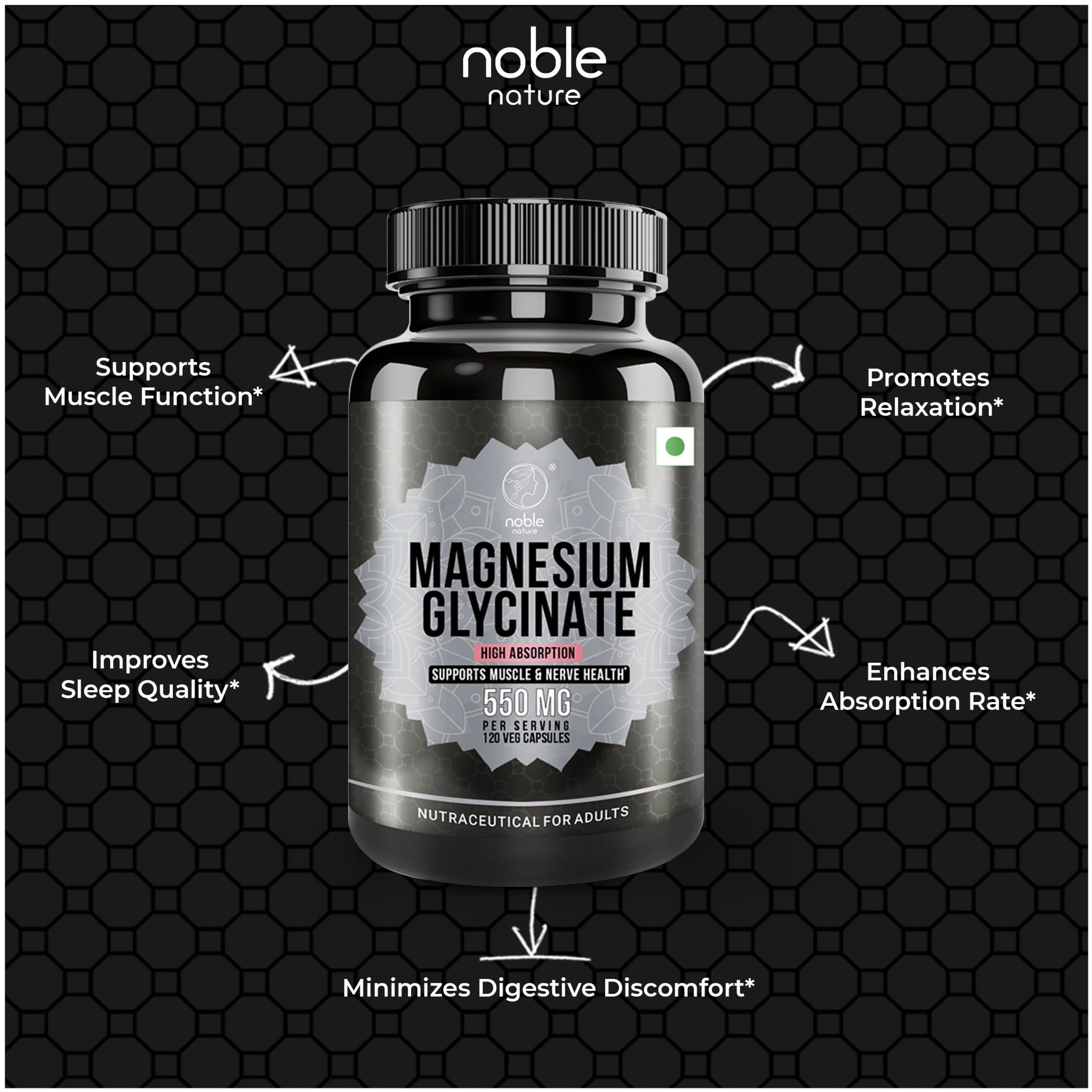 Noble Nature Magnesium Glycinate Capsules nutritional information