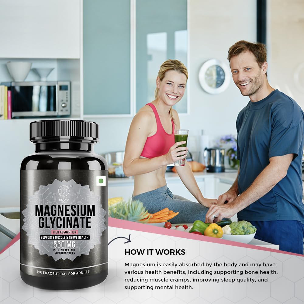 Noble Nature Magnesium Glycinate Capsules with measuring spoon