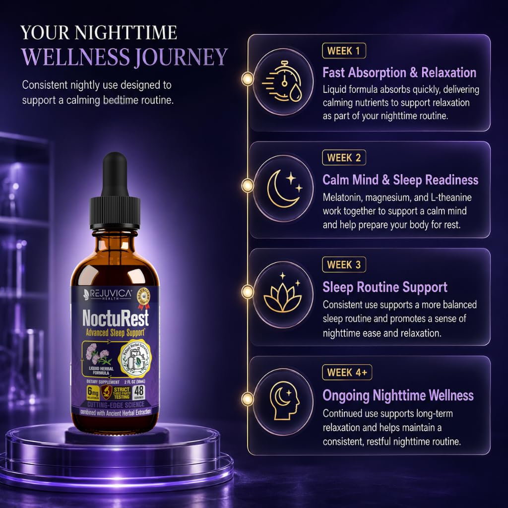NoctuRest Natural Sleep Aid liquid formula being poured