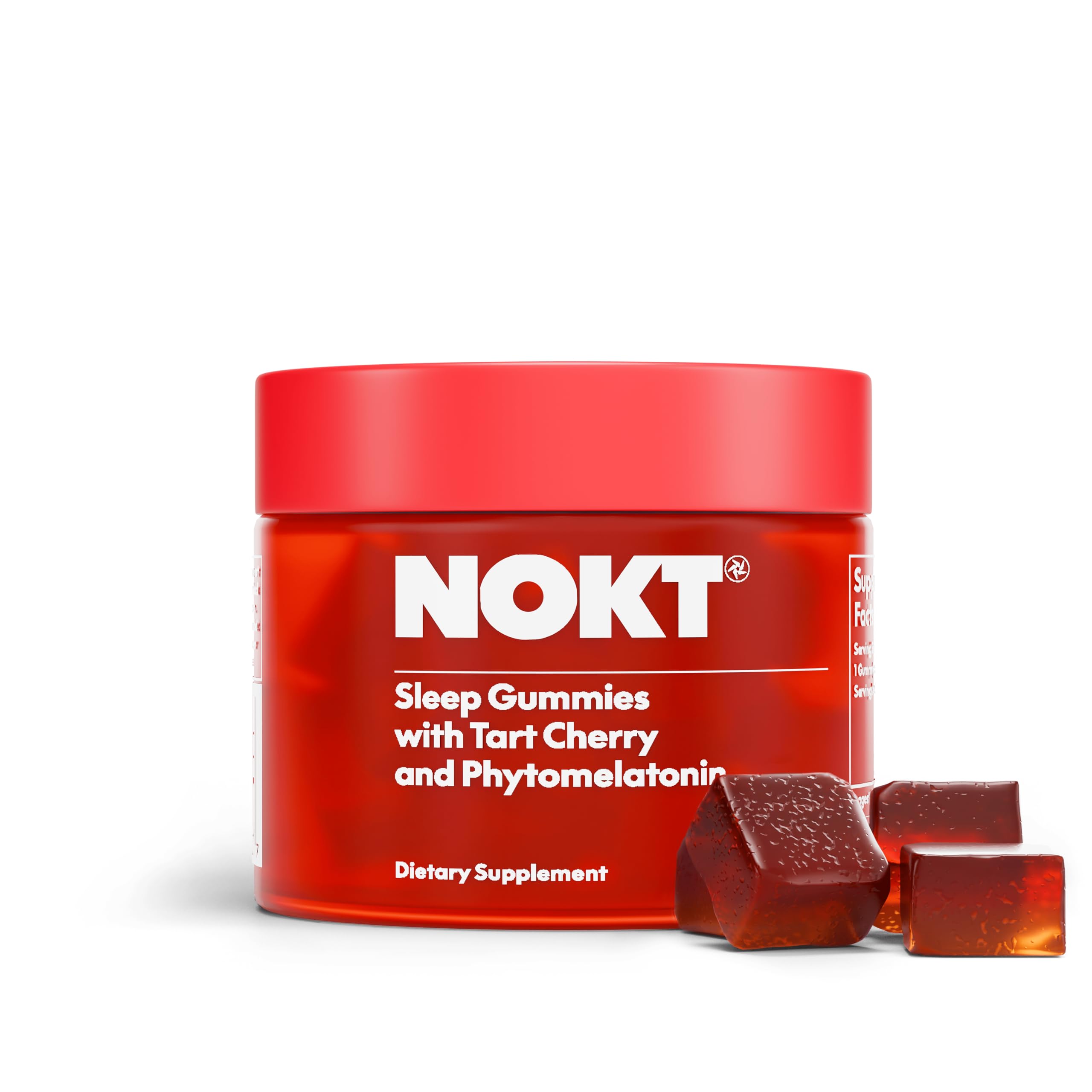 NOKT Sleep Gummies front view packaging with tart cherry flavour