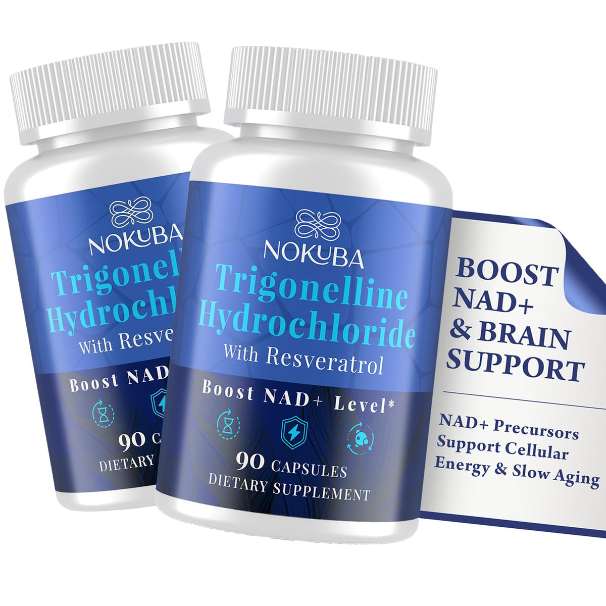 Nokuba Trigonelline HCL 500mg NAD+ Supplement bottle front view