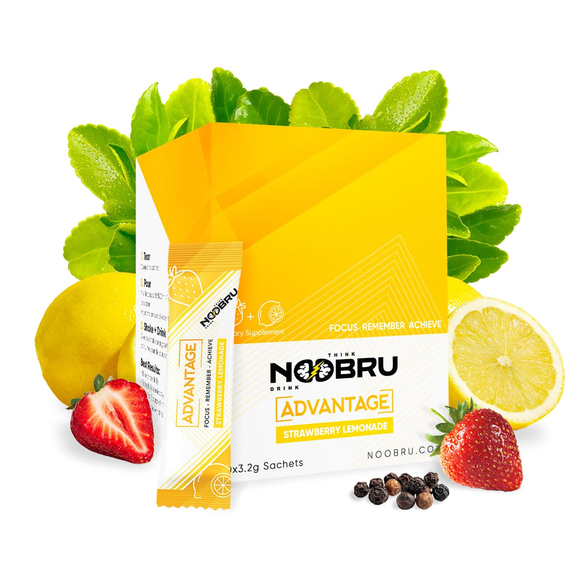 Noobru Nootropics Brain Support Supplement sachet front view