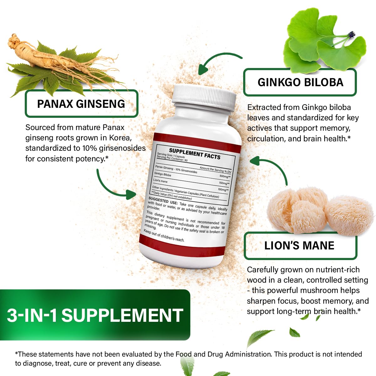 NooHerbal Nature Ginseng Supplement ingredients list
