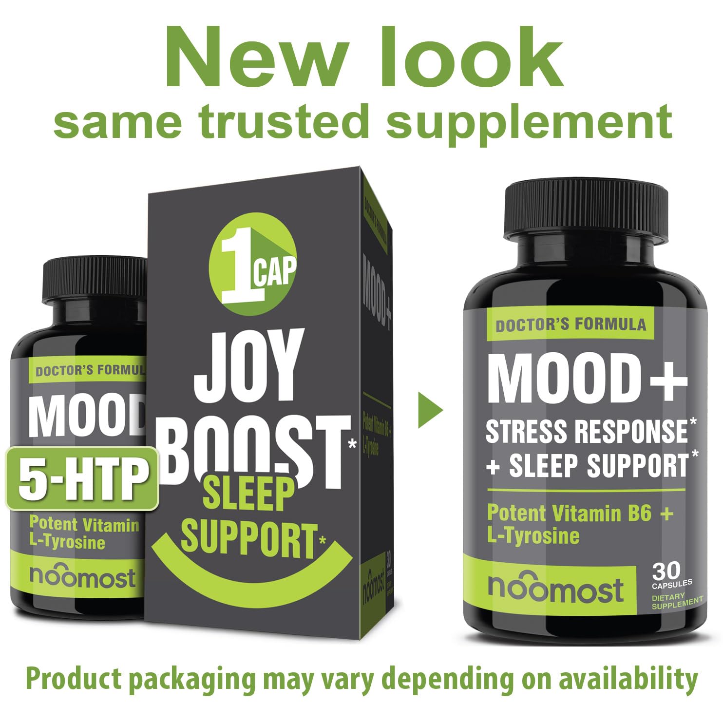 NooMost 5-HTP supplement bottle with label
