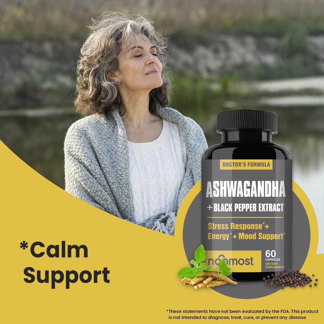 NooMost Ashwagandha Capsules 2700mg with black pepper ingredient