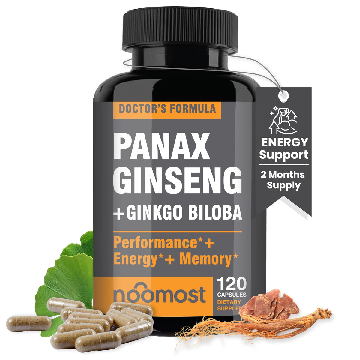 NooMost Ginseng Capsules front view with packaging