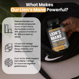 NooMost Lion's Mane Mushroom Supplement back view with ingredient list