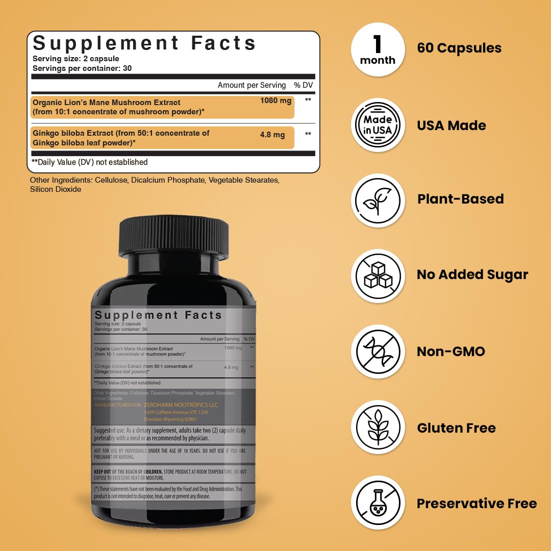 NooMost Lion's Mane Mushroom Supplement lifestyle scene with a glass of water