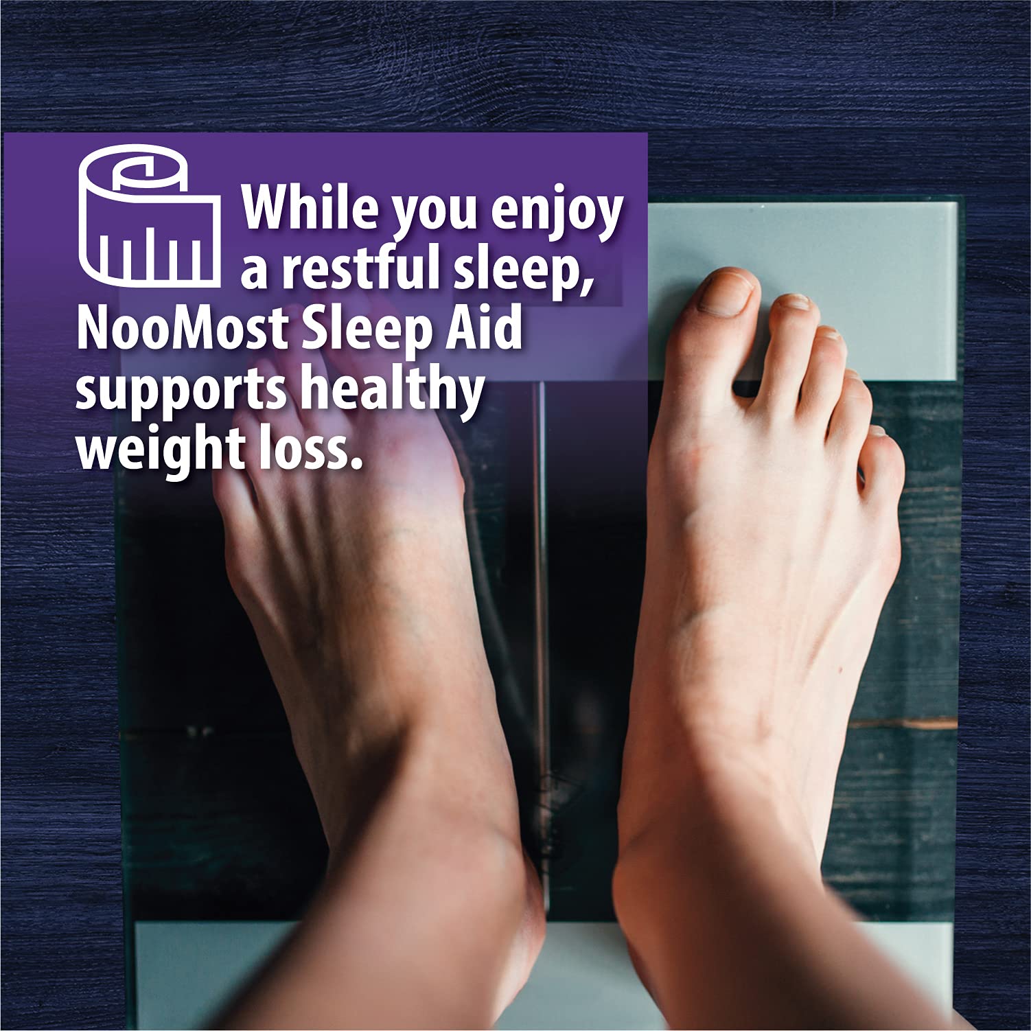 NooMost Natural Sleep Aid 60 Tabs with a glass of water