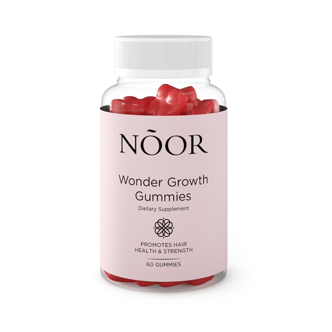 NOOR HAIR Wonder Growth Gummies front view with packaging