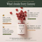 NOOR HAIR Wonder Growth Gummies side view with nutritional information