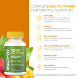 Noor Vitamins Adult Multivitamin bottle with a measuring spoon