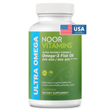 Noor Vitamins Ultra Omega Fish Oil 2000 mg softgel bottle front view